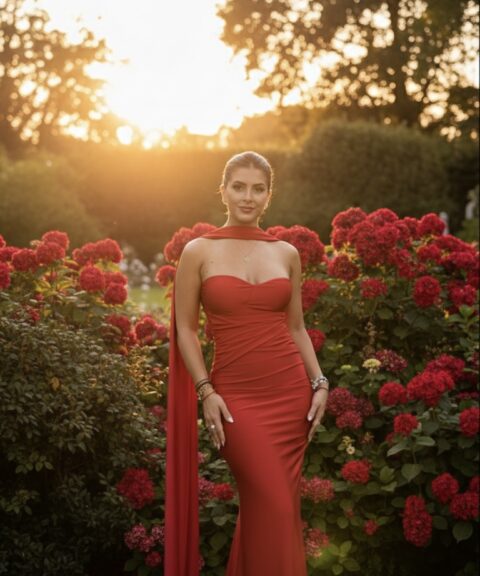 VESTIDO CHOKER SATINADO ROJO