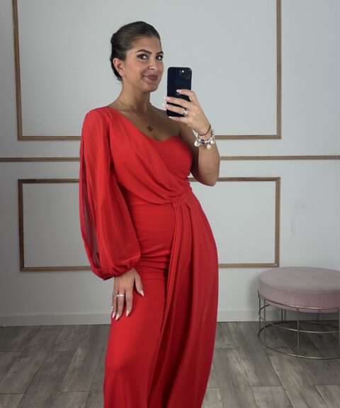 MONO MANGA TULLE ROJO